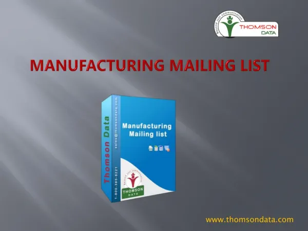Manufacturing Professionals - Manufacturing Email List - Manufacturing Executives