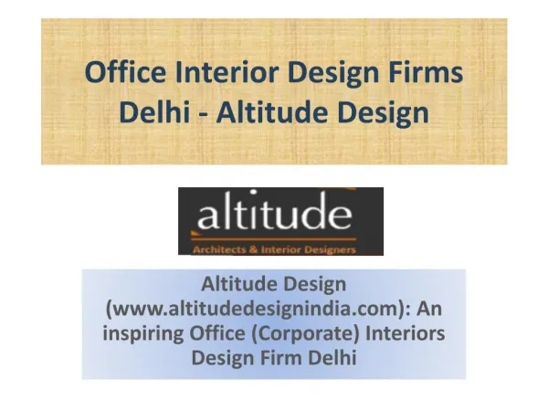 Office Interior Design Firms Delhi - Altitude Design