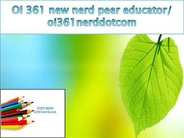 OI 361 new nerd peer educator/ oi361nerddotcom