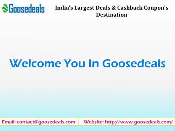 India's largest deals & cashback coupon's destination goosedeals.com