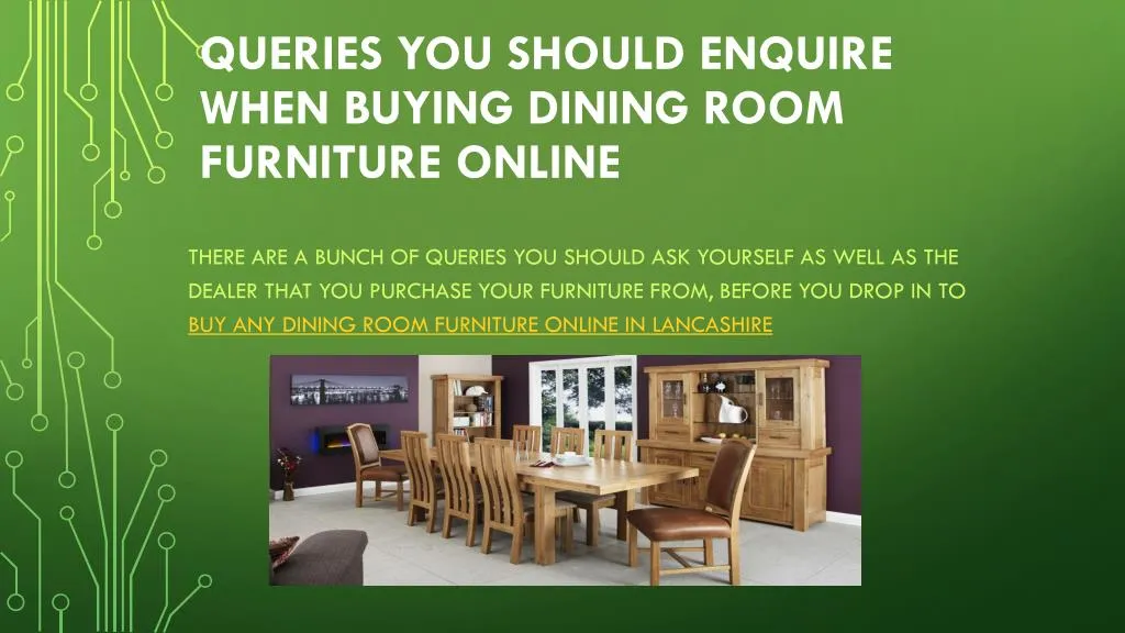 queries you should enquire when buying dining room furniture online