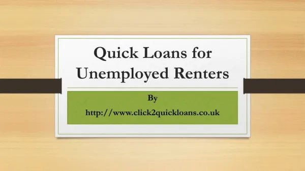 Instant Loans for Unemployed @ http://www.click2quickloans.co.uk @ quick loans