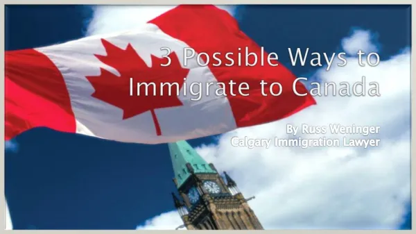 Ways to Immigrate to Canada