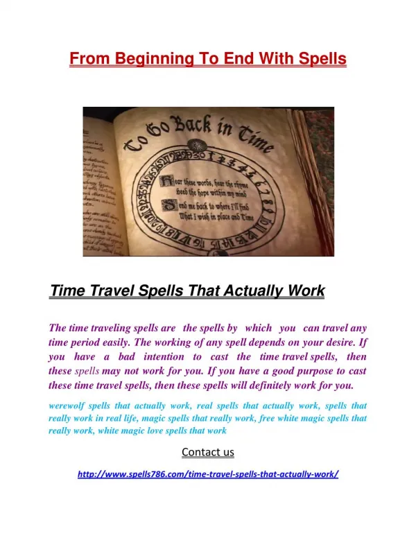 Time Travel Spells That Actually Work