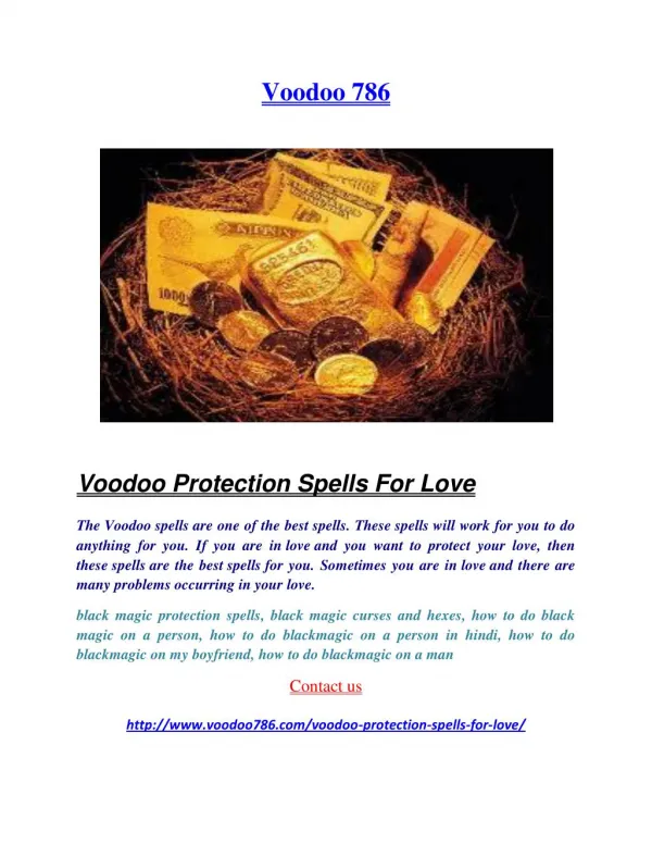Voodoo Protection Spells For Love