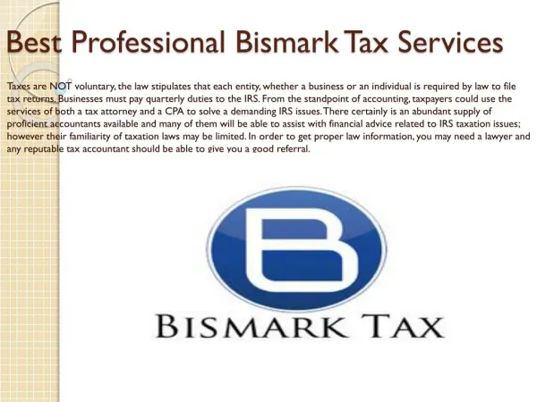 Best Professional Bismark Tax Services