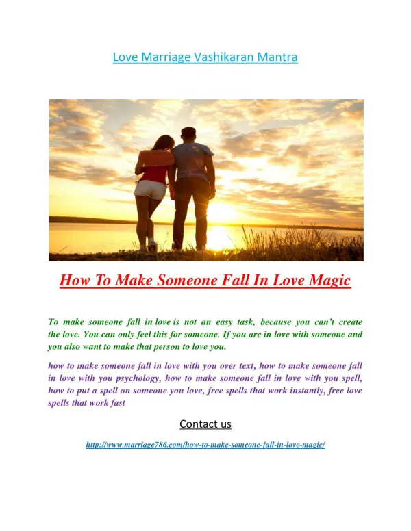 How To Make Someone Fall In Love Magic