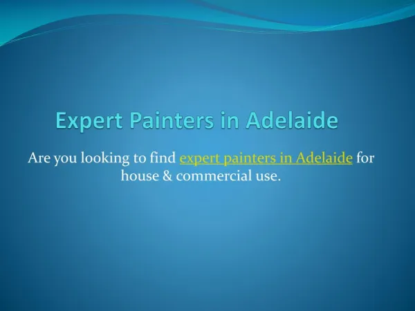 Expert Painters in Adelaide