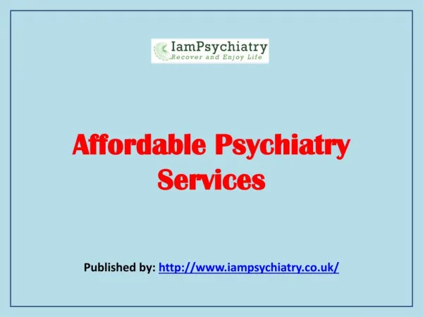 Affordable Psychiatry Services
