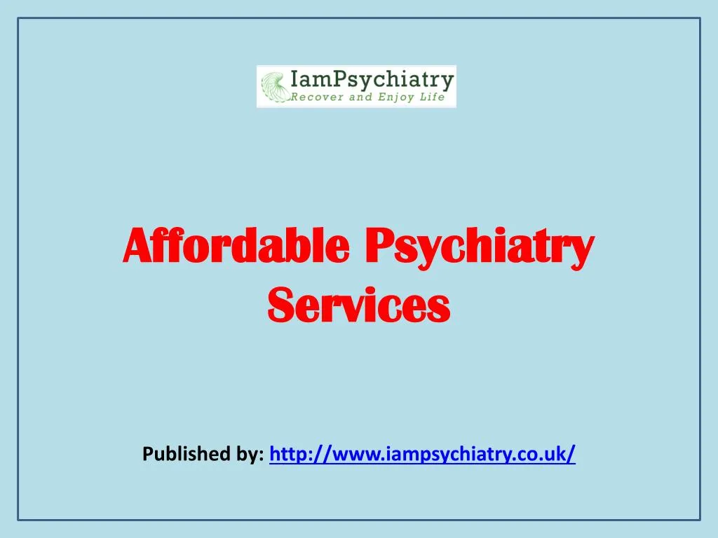 affordable psychiatry services