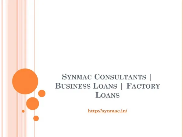 Synmac Consultants Business Loans