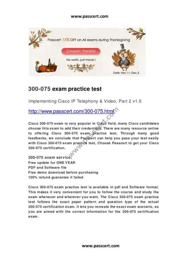 Cisco 300-075 exam practice test