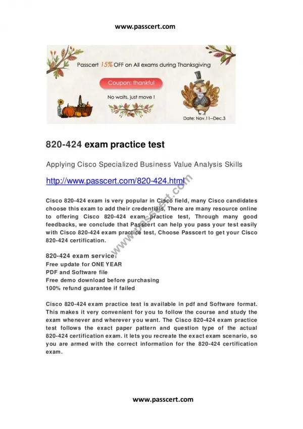 Cisco 820-424 exam practice test