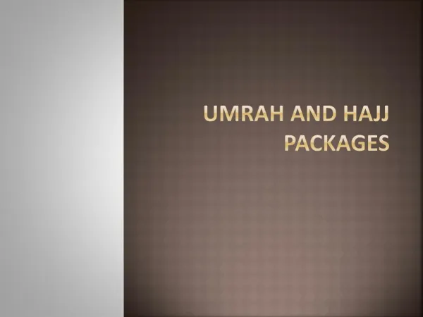 Umrah and Hajj packages