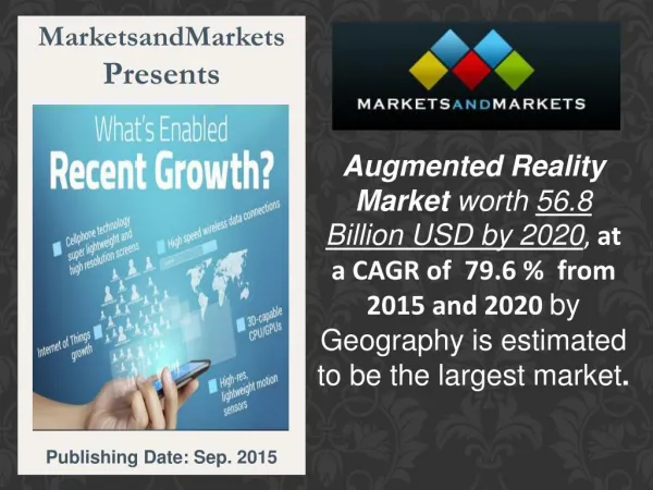 Augmented Reality Market worth 56.8 Billion USD by 2020