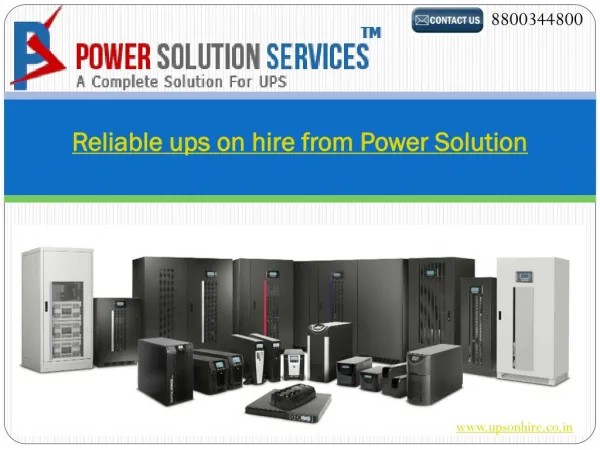 Reliable ups on hire from Power Solution