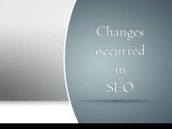 Changes occurred in SEO