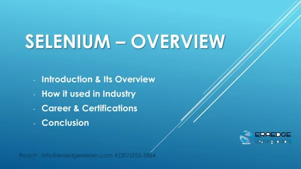 Selenium introduction & its overview