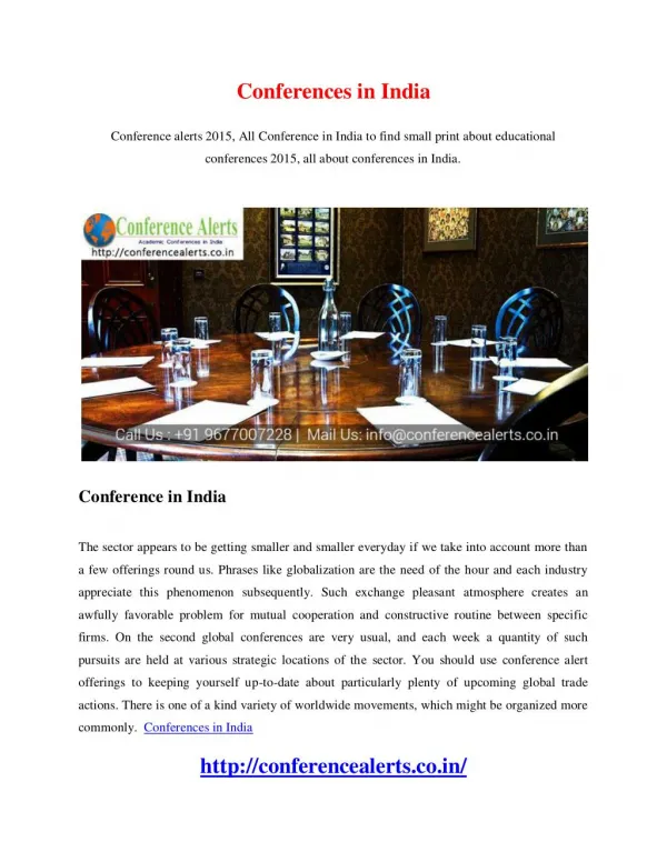 Conferences in India