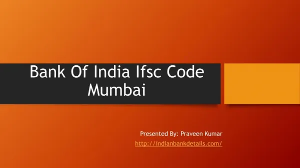 IFSC code bank of India in mumbai