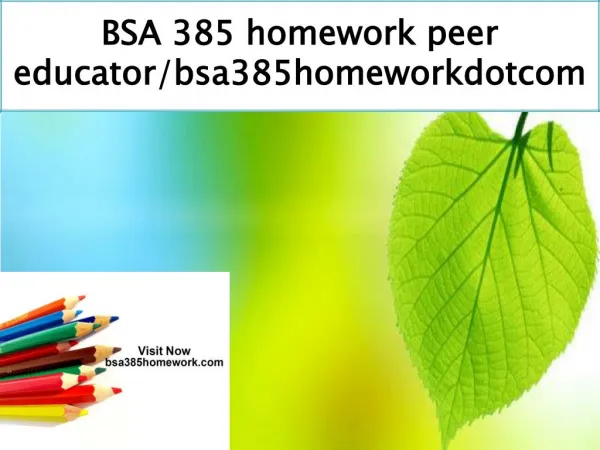 BSA 385 homework peer educator/bsa385homeworkdotcom