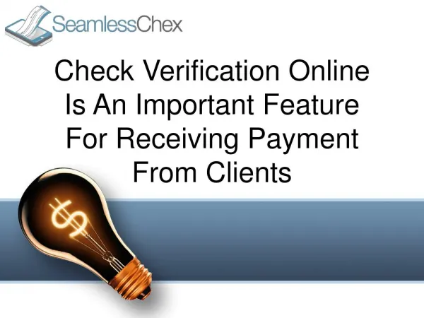 Check Verification Online Is An Important Feature For Receiving Payment From Clients
