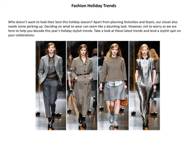 Fashion Holiday Trends