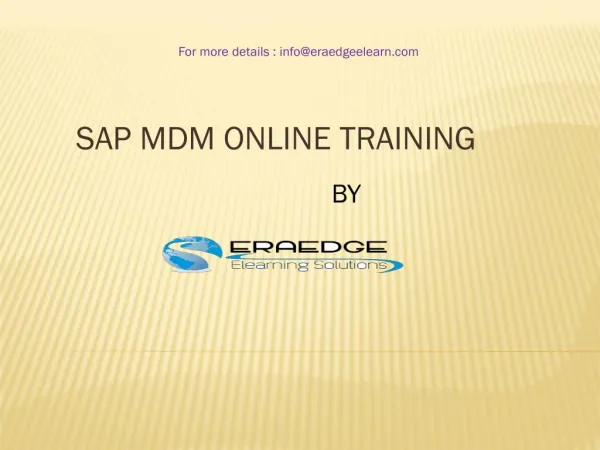 SAP MDM overview