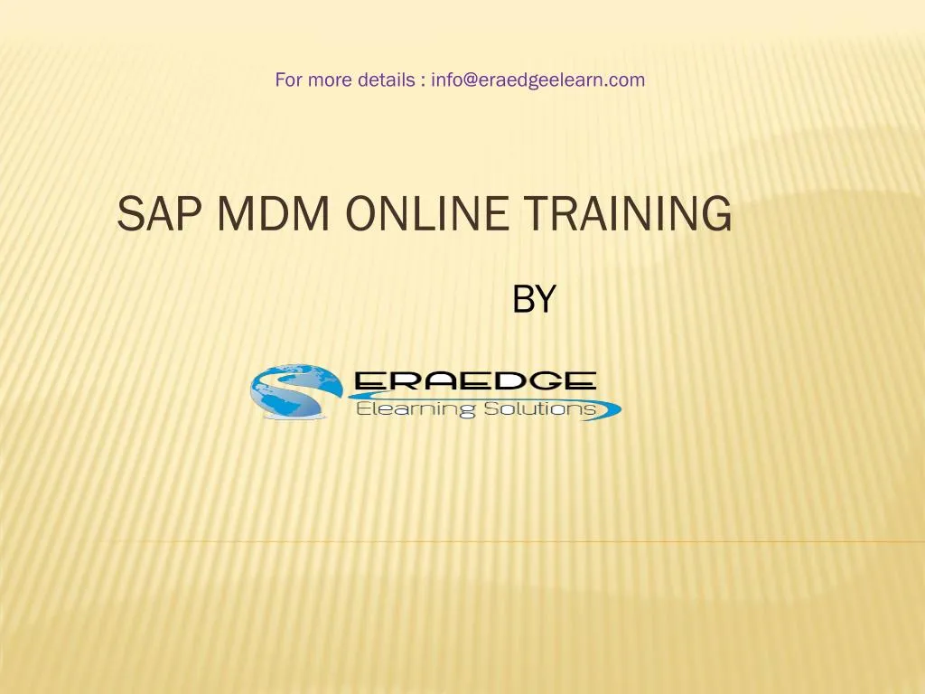 sap mdm online training