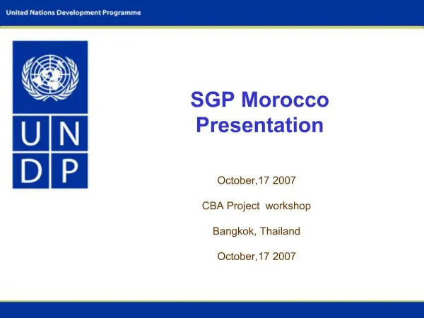 SGP Morocco Presentation