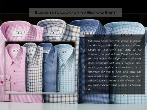Elements to Look for in a Bespoke Shirt