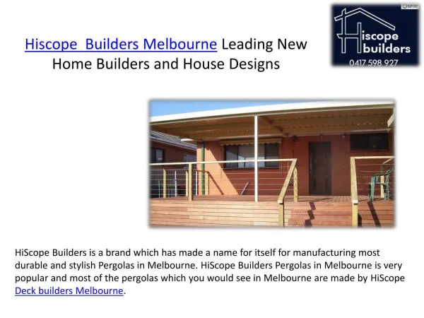 Hiscope builders melbourne leading new home builders and house designs