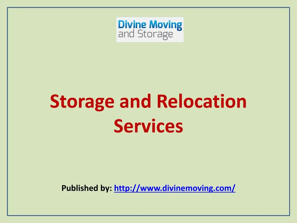 storage and relocation services