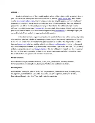 Government Jobs in India - slide 1