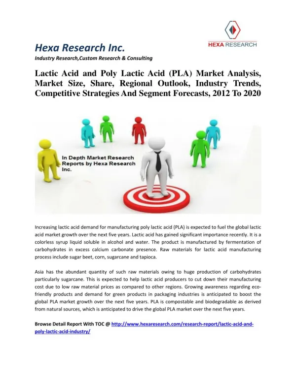 Lactic Acid and Poly Lactic Acid (PLA) Market Analysis, Market Size, Share, Regional Outlook, Industry Trends, Competiti