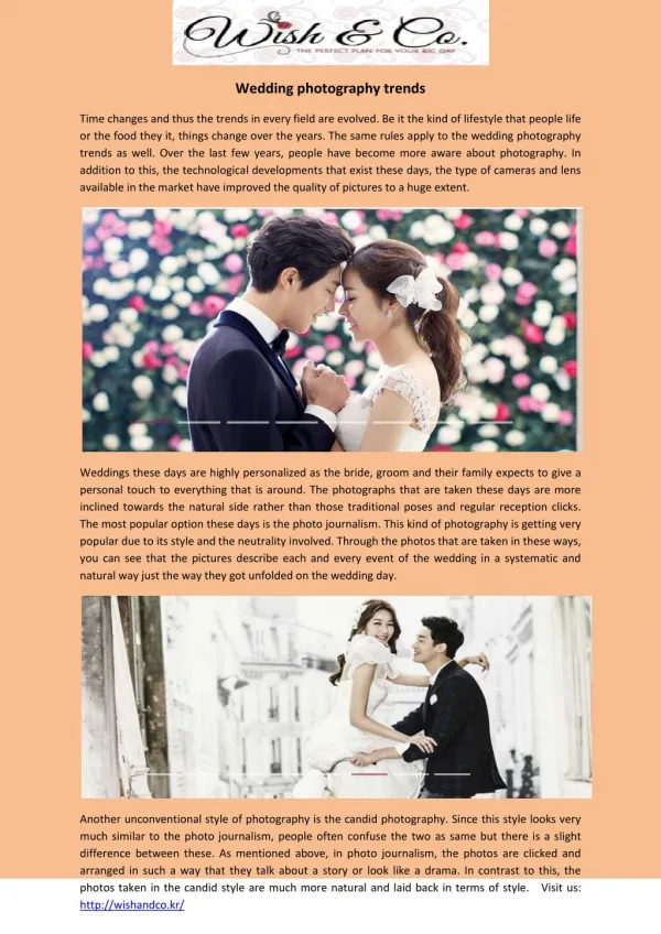 Leading Korea Wedding Photo Studio Offers Ultimate Photography Package