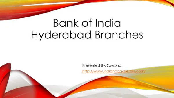 Bank of India IFSC code Hyderabad branch