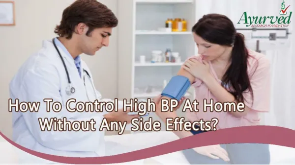 How To Control High BP At Home Without Any Side Effects?