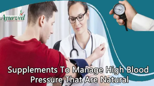 Supplements To Manage High Blood Pressure That Are Natural