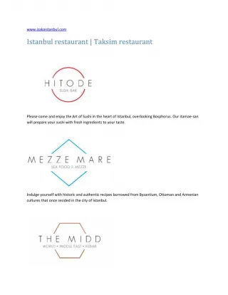 Istanbul restaurant | Taksim restaurant - slide 1