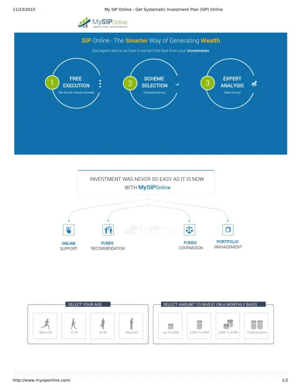 Systematic Investment Plan (SIP) Online | Online SIP - My SIP Online