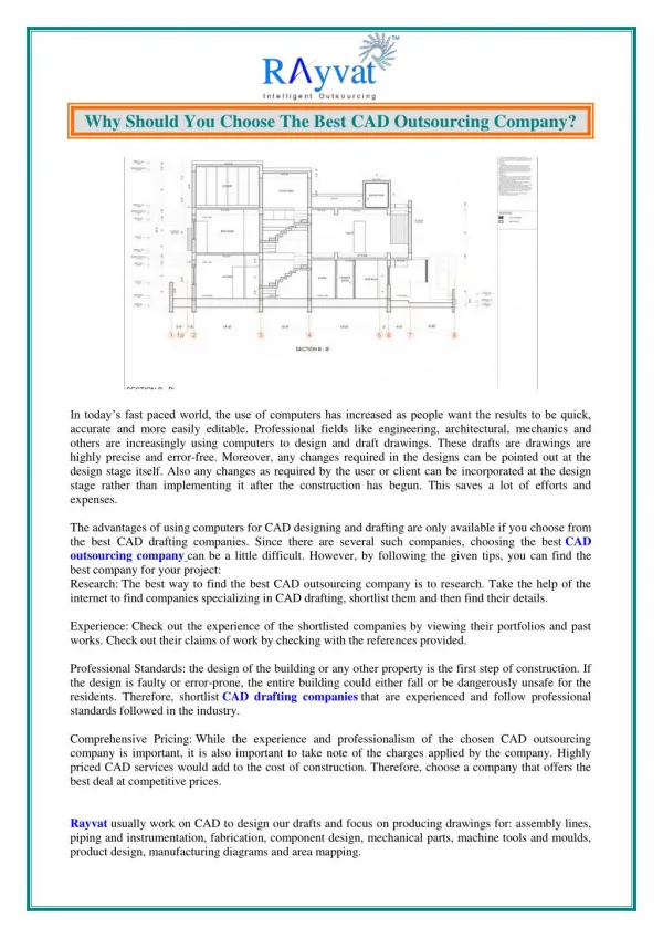 Why should you choose the best CAD Outsourcing Company?