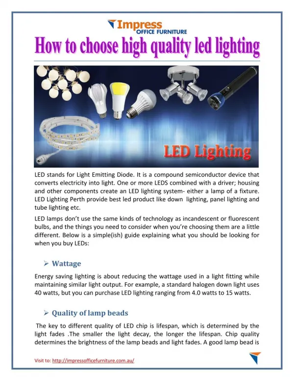 How to choose high quality led lighting