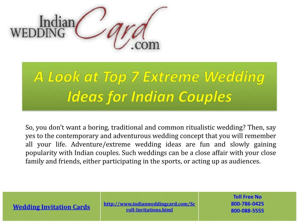 a look at top 7 extreme wedding ideas for indian couples