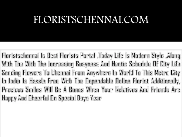 Flowers delivery in Chennai