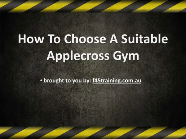 How To Choose A Suitable Applecross Gym