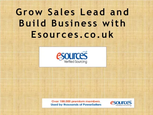 Grow Sales Lead and Build Business with Esources.co.uk