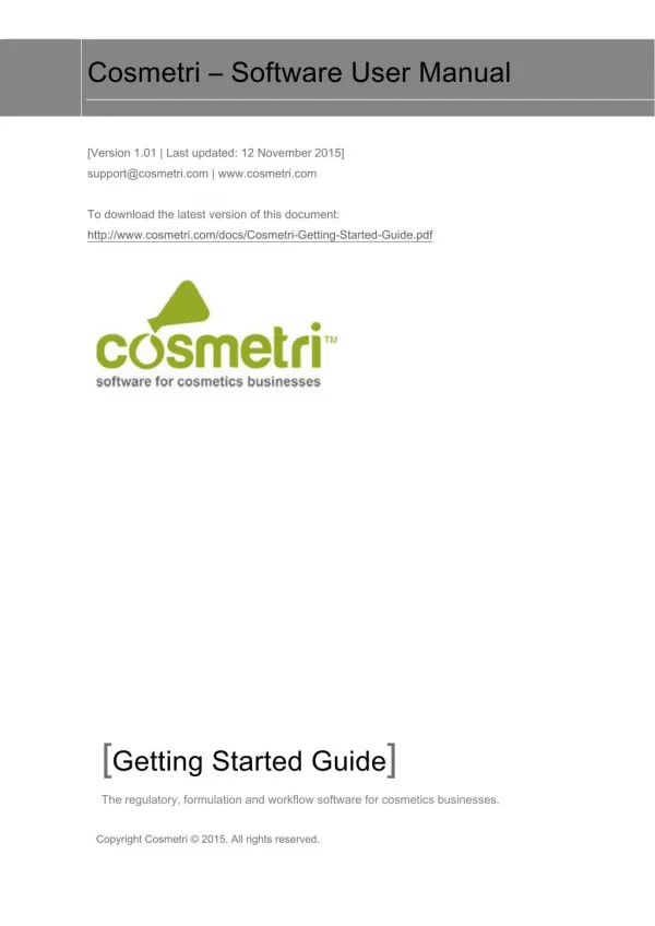 Cosmetri – Software User Manual