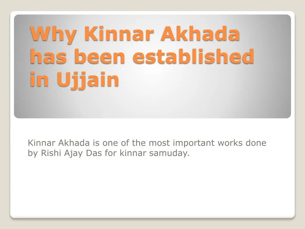 why kinnar akhada has been established in ujjain