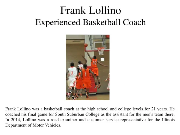 Frank Lollino Experienced Basketball Coach